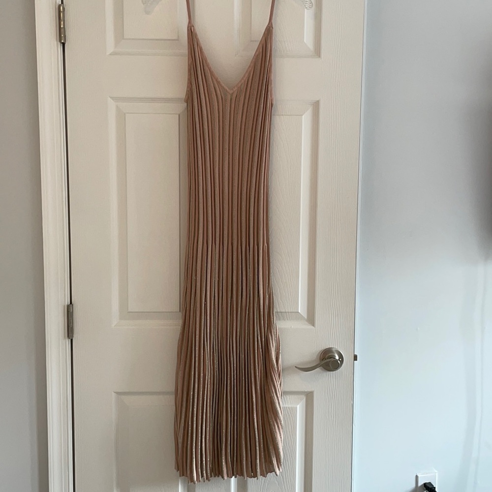 Metallic mid length tank dress